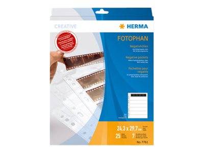 HERMA Negativhüllen transparent für 7 x 5 Streifen 25 St. - 7761