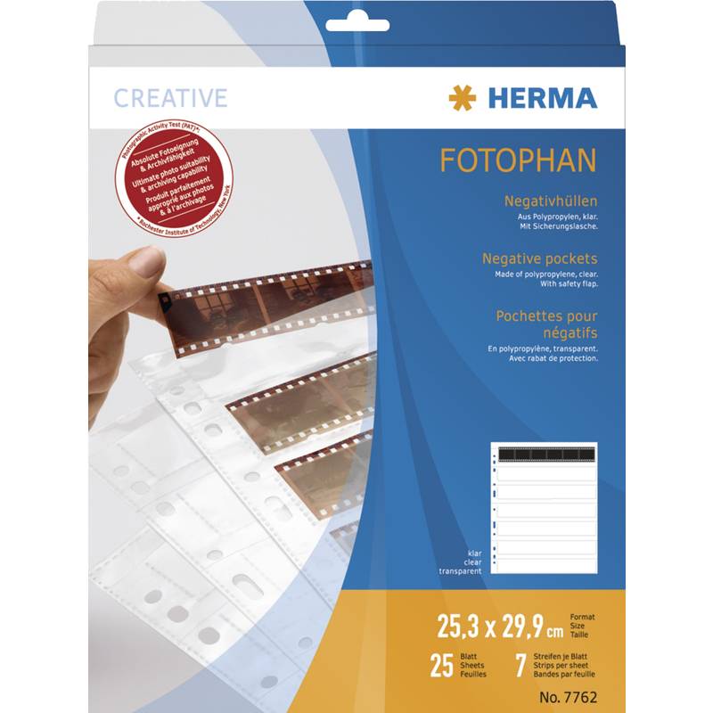 HERMA Negativhüllen transparent für 10 x 4 Streifen 100 St. - 7768