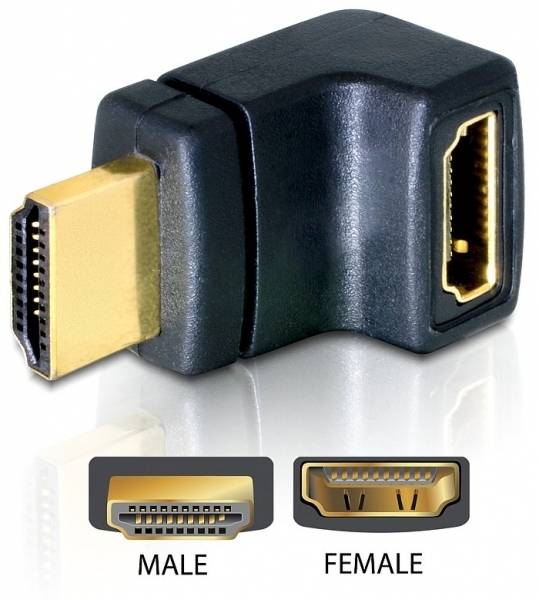 DELOCK HDMI Adapter A -> A Bu/St 90° oben - 65072