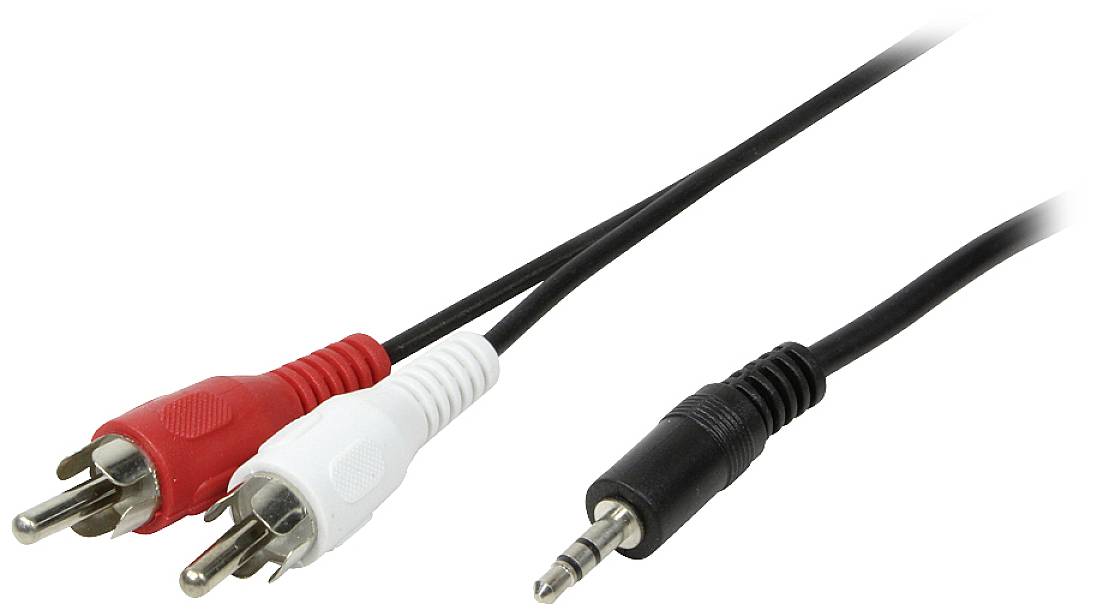 Logilink Audiokabel 1x 3,5mm -> 2x Cinch St/St 5.00m bk - CA1043