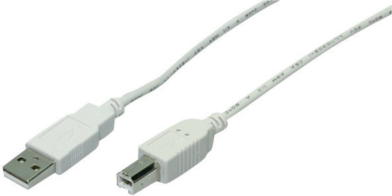 LogiLink USB Kabel A -> B St/St  1.80m grau