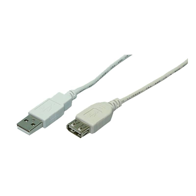 LogiLink USB Kabel A -> A St/Bu 2m grau - CU0010