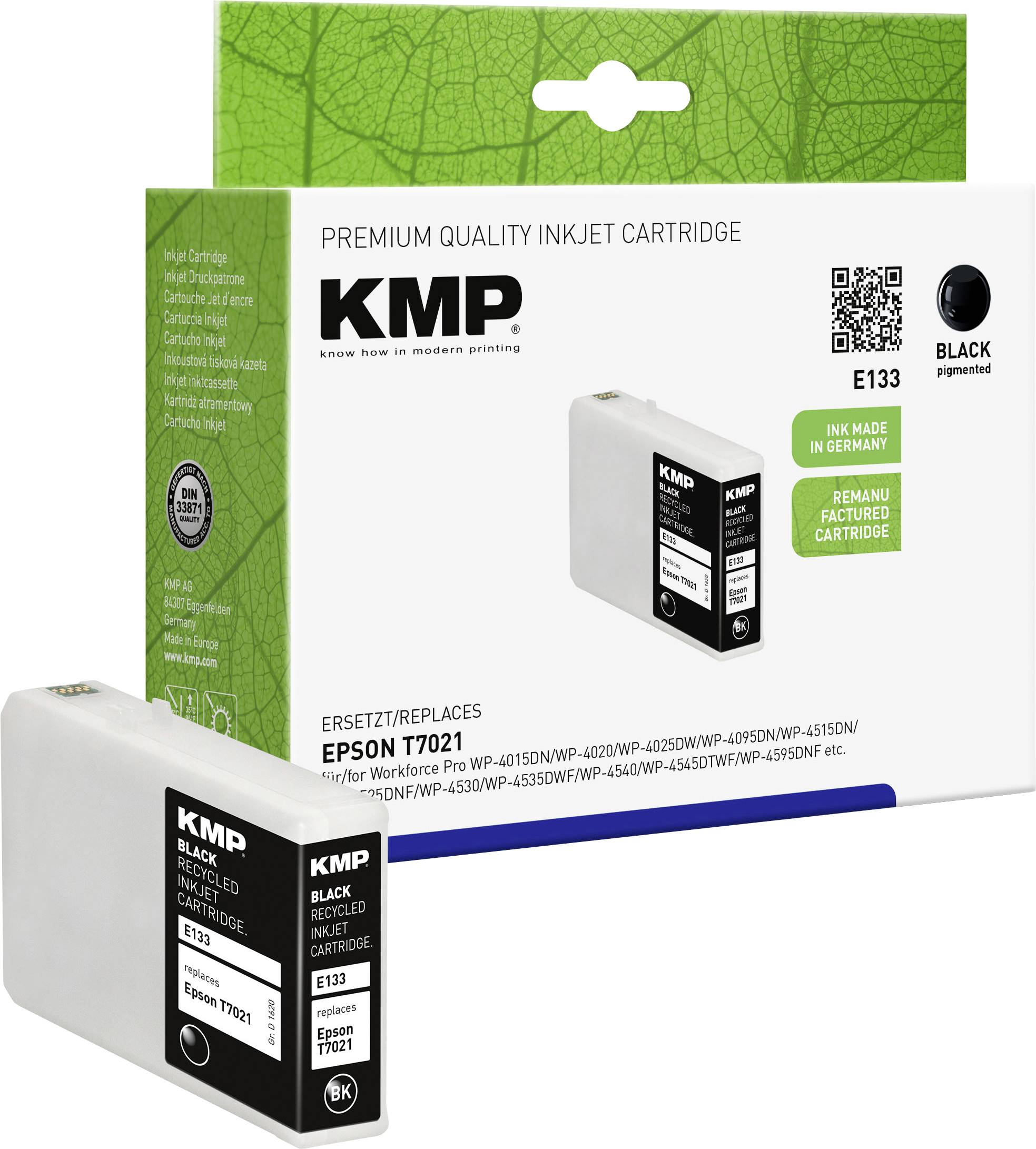 KMP Patrone Epson T7021 black 2400 S. E133 remanufactured