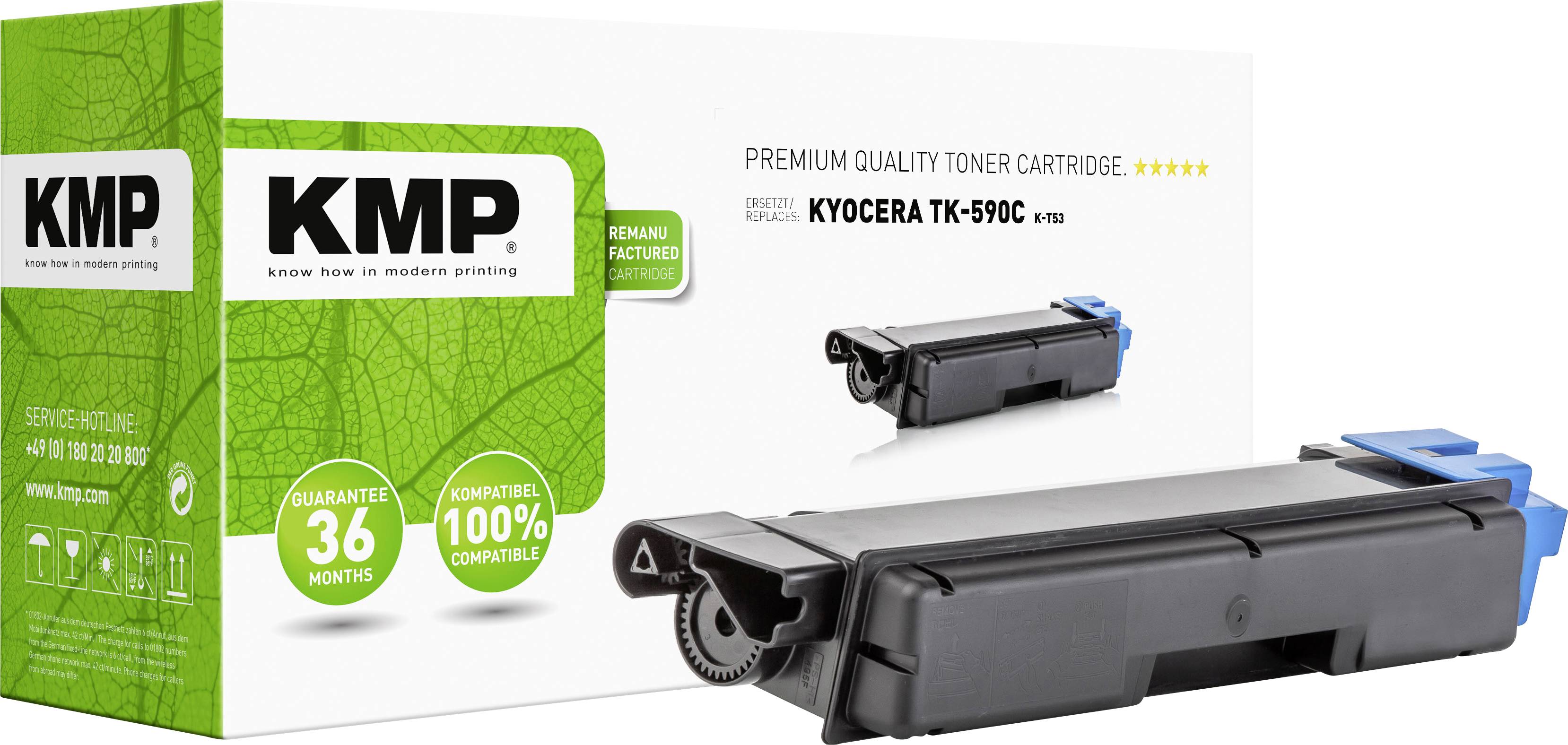 KMP Toner Kyocera TK-590C/TK590C cyan 5000 S. K-T53 remanufactured - 2893,0003