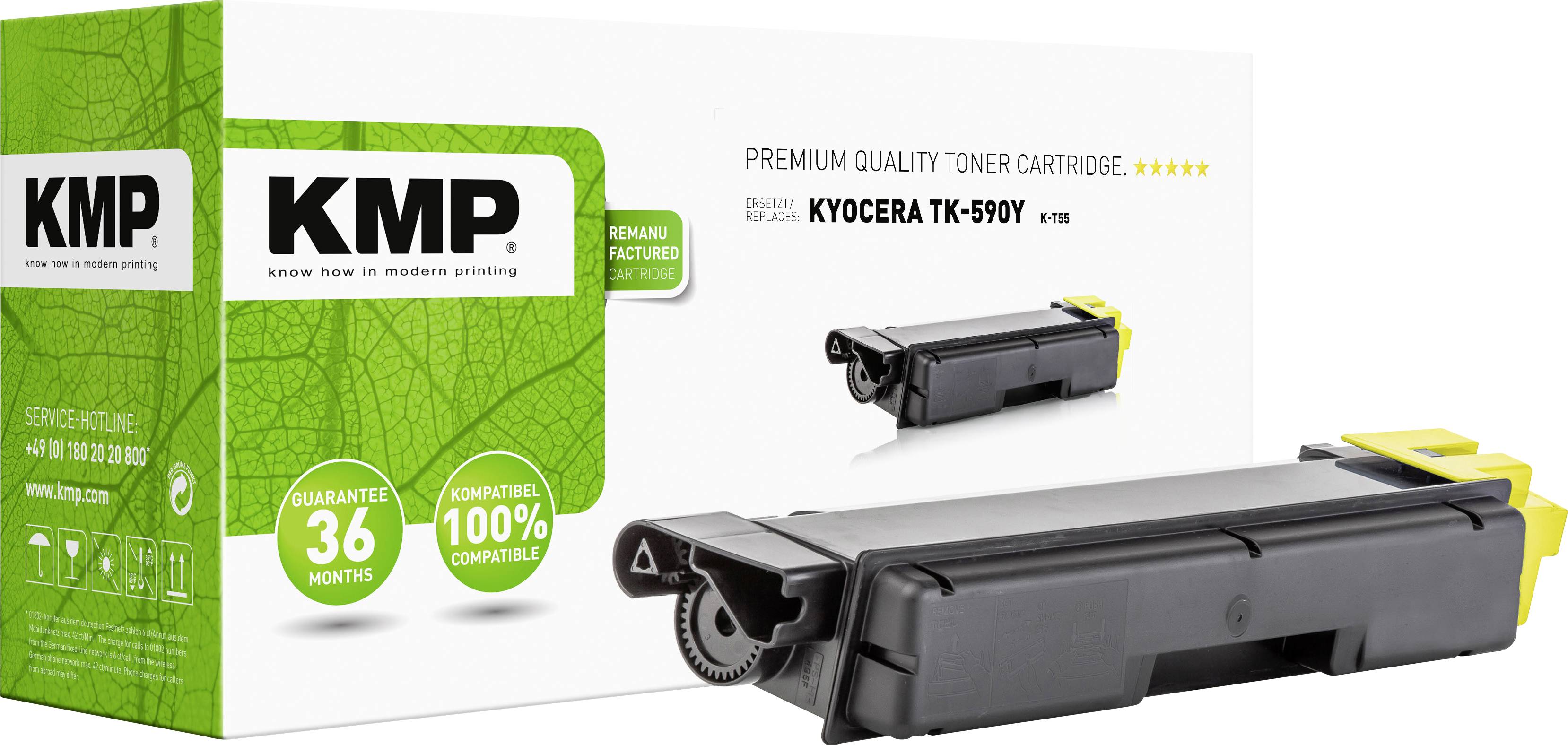 KMP Toner Kyocera TK-590Y/TK590Y yellow 5000 S. K-T55 remanufactured - 2893,0009