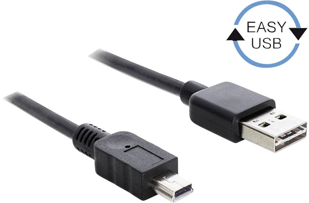 DELOCK USB Kabel A -> Mini-B St/St 3.00m sw Easy USB - 83364