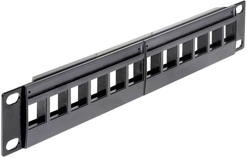 DELOCK Patchpanel 1HE 12 Keystone Ports schwarz - 43259