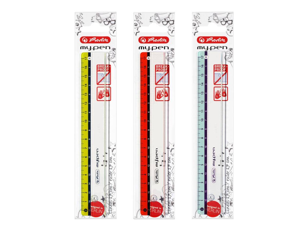 Herlitz Lineal my.pen 17cm farb.sort. 1er Blister - 11367984