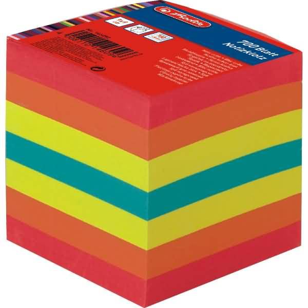 Herlitz Notizklotz Big 9 9x9x9cm 700Bl. vierfarb. geleimt - 146092