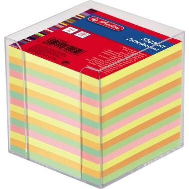 Herlitz Zettelkasten Big 9 9x9x9cm 650Bl. vierfarb. transp. - 1600253