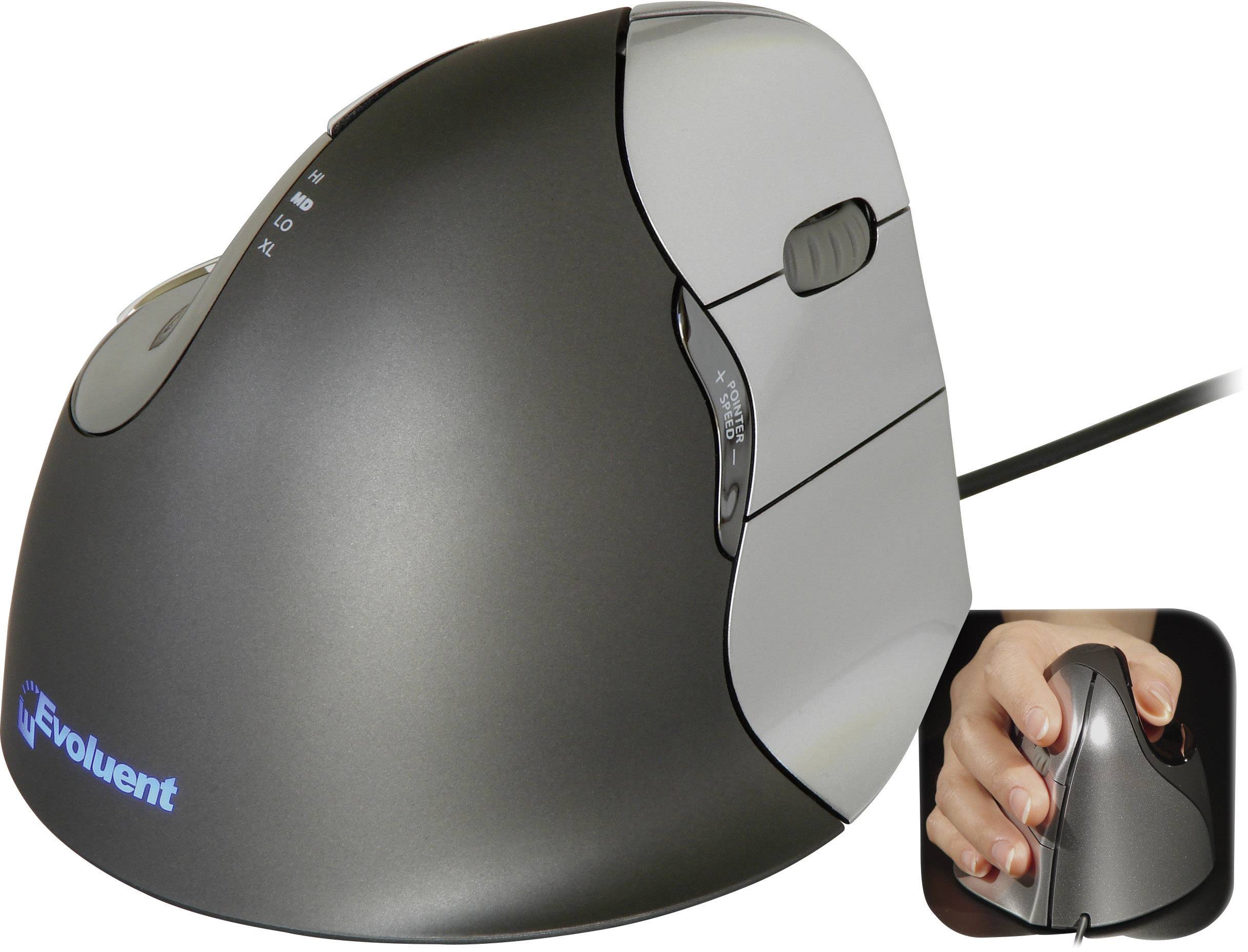 Evoluent Maus VerticalMouse 4 Rechts med/large bl/silver USB retail - VM4R