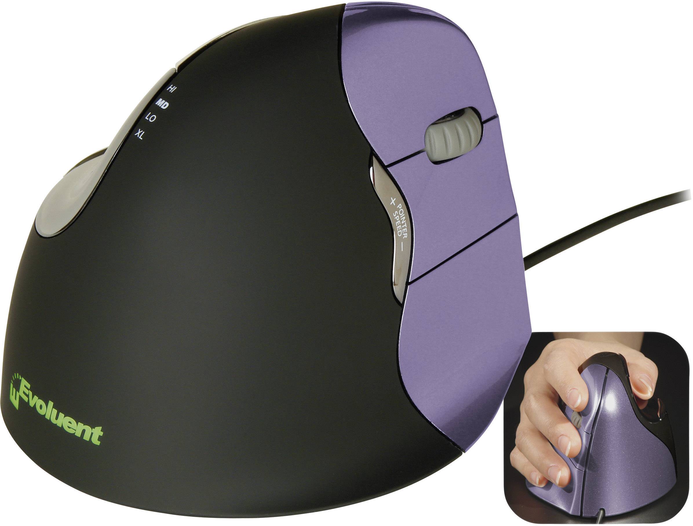 0852153014317 - VerticalMouse 4 Small - Maus - Für Rechtshänder - optisch - 6 Tasten - kabelgebunden - USB - schwarz-blau