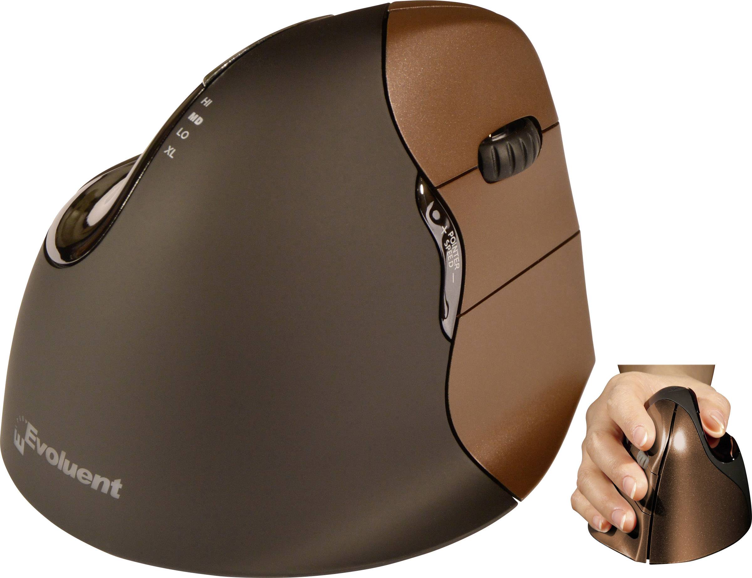 Evoluent Maus VerticalMouse 4 Small Drahtlos bl/brown USB retail - VM4SW