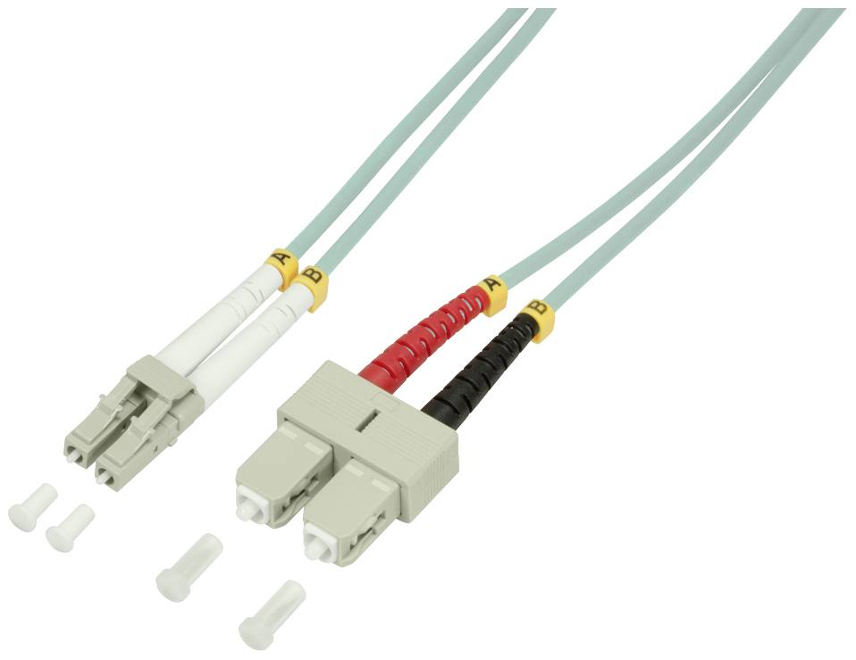 Logilink Glasfaser Patchkabel OM3 50/125Á LC-SC 1,0m türkis - FP3LS01