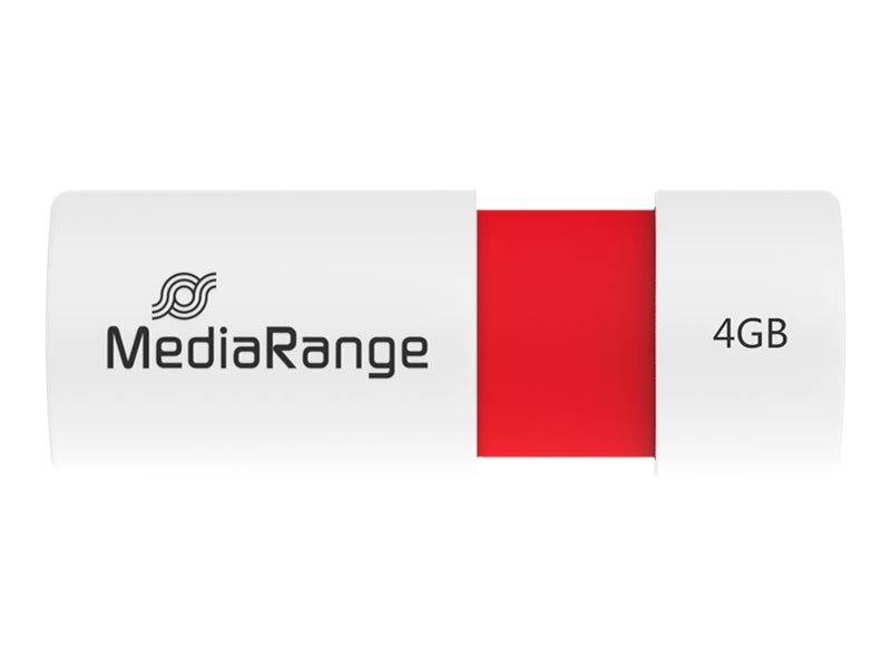 MediaRange USB-Stick 4GB USB 2.0 Slider red - MR970