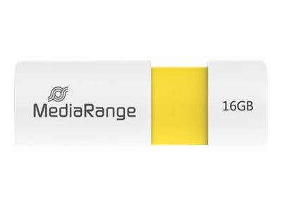 MediaRange USB-Stick 16GB USB 2.0 Slider yellow - MR972