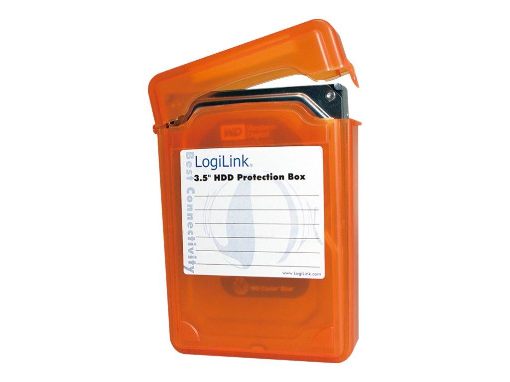 Logilink Festplatten Schutz-Box für 3,5 HDD´s, orange - UA0133O