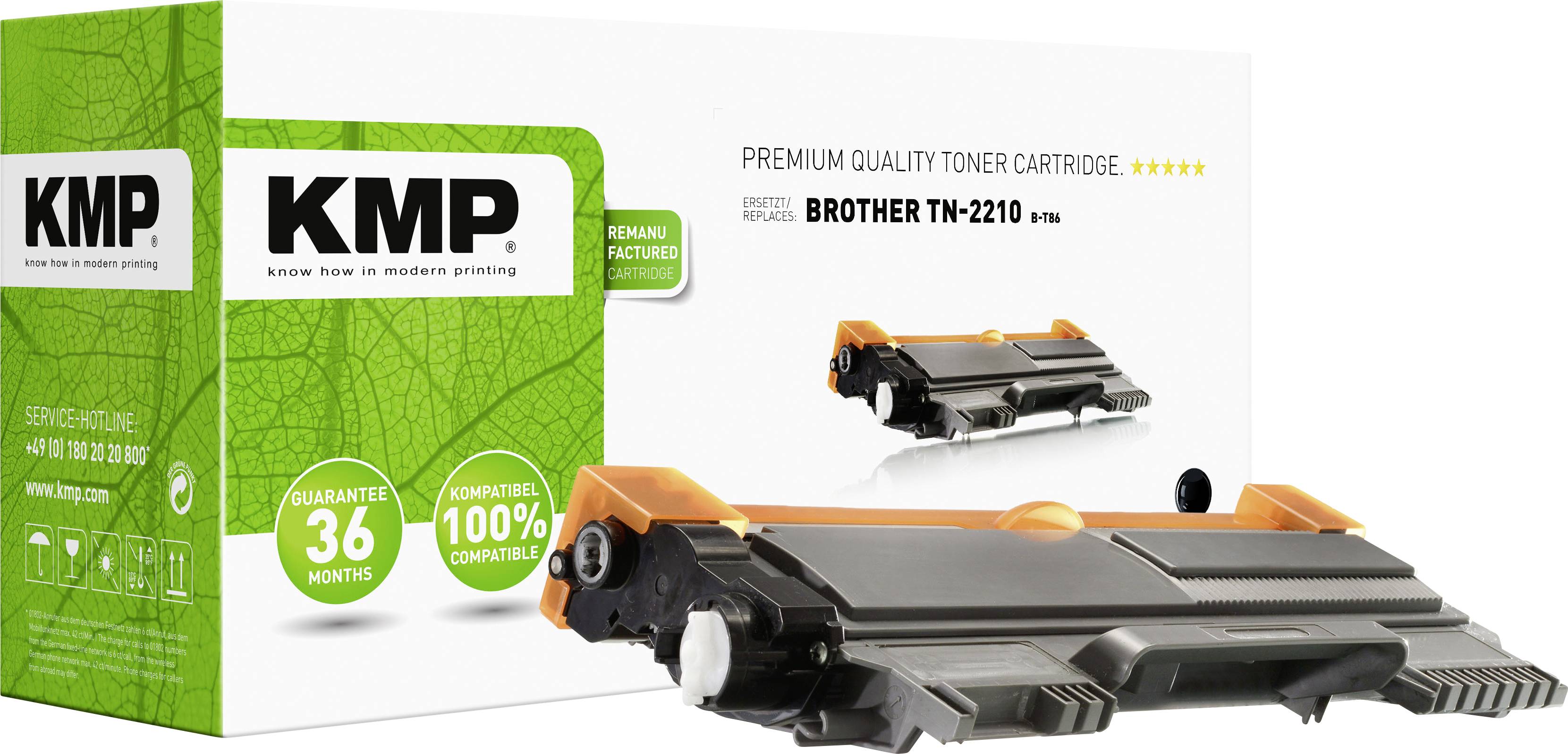 KMP Toner Brother TN-2210/TN2210 black 1200 S. B-T86 remanufactured - 1256,0000