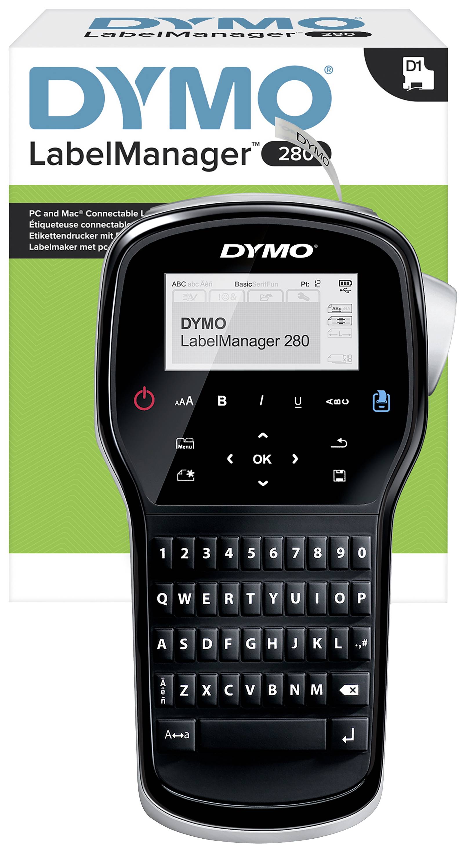 DYMO LabelManager 280 6/9/12 mm D1-Bänder Qwertz - S0968970