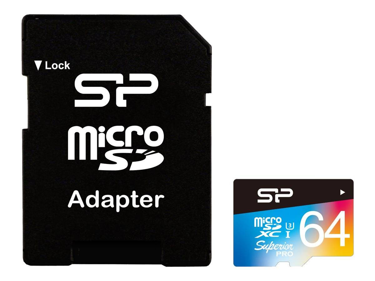 MicroSD Card 64GB Silicon Power UHS1(U3) Superior Pro Col+Ad - SP064GBSTXDU3V20SP