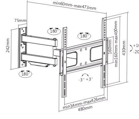 6956745152853 - WH  VESA  400x400  schwenk- neigbar       max50kg