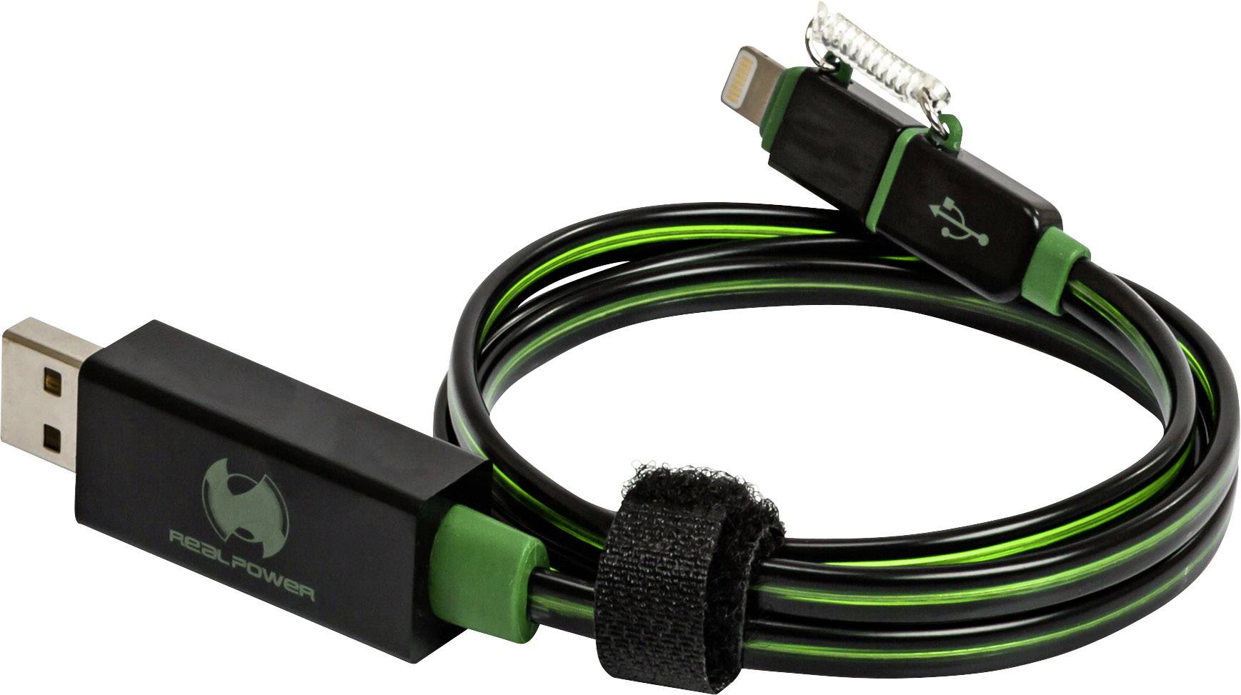 RealPower Datenkabel LED grün micro-USB auf Lightning - 185962