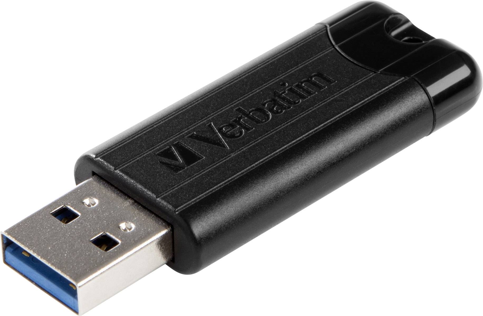 USB-Stick 16GB Verbatim 3.2 Pin Stripe Black retail, 49316 (BILD1)