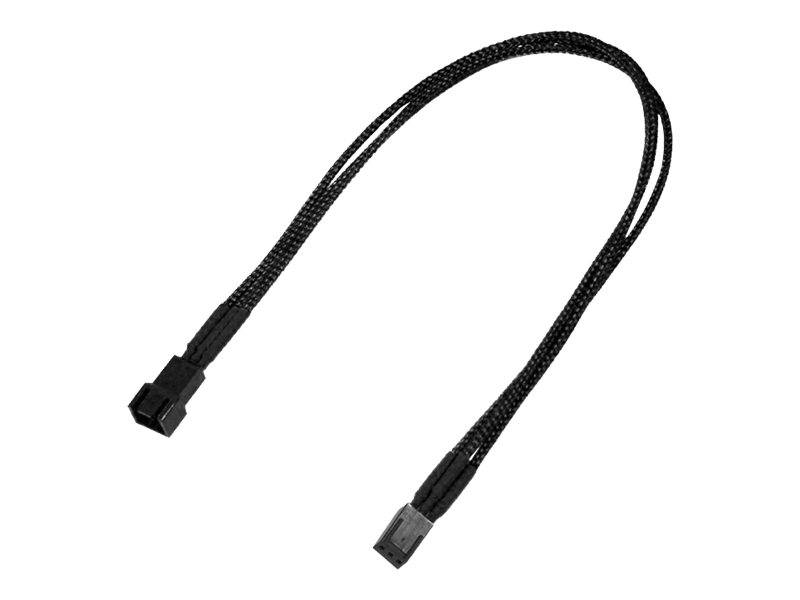 Kabel Nanoxia 3-Pin Verlängerung, 30 cm, Single, schwarz - NX3PV3E