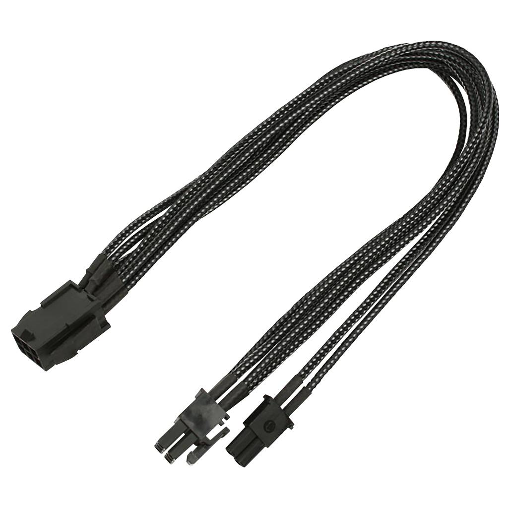 Kabel Nanoxia PCI-E 6- auf 6+2-Pin, 30 cm, Single, schwarz - NXP683E