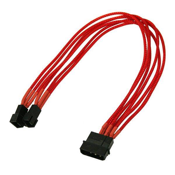 Kabel Nanoxia 4-Pin auf 2 x 3-Pin, Single, 30 cm, rot - NX42A30R