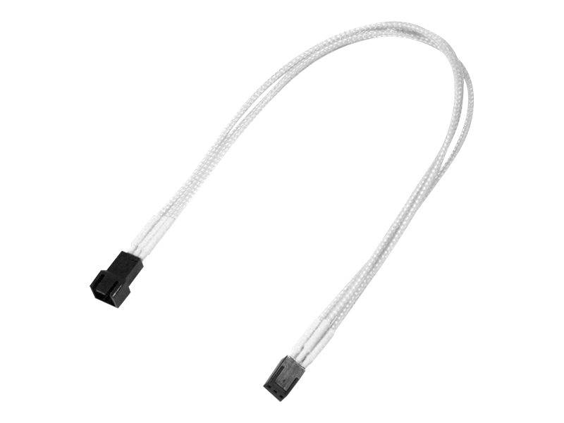 Kabel Nanoxia 3-Pin Verlängerung, 30 cm, Single, weiß - NX3PV3EW