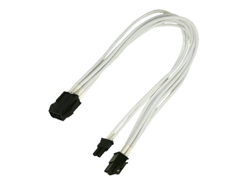 Kabel Nanoxia PCI-E 6- auf 6+2-Pin, 30 cm, Single, weiß - NXP683EW