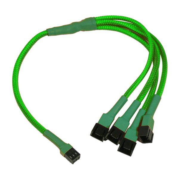 Kabel Nanoxia 3-Pin auf 4 x 3-Pin Adapter, 30 cm, neon-grün - NX34A30NG