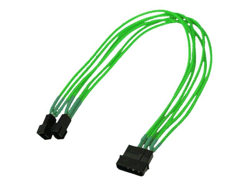 4260285298158 - Nanoxia - Netzteil für Lüfter - 3 PIN Internal Power (M) zu interne Stromversorgung 4-polig (nur für Lüfter) (M) - 30 cm - Neongrün