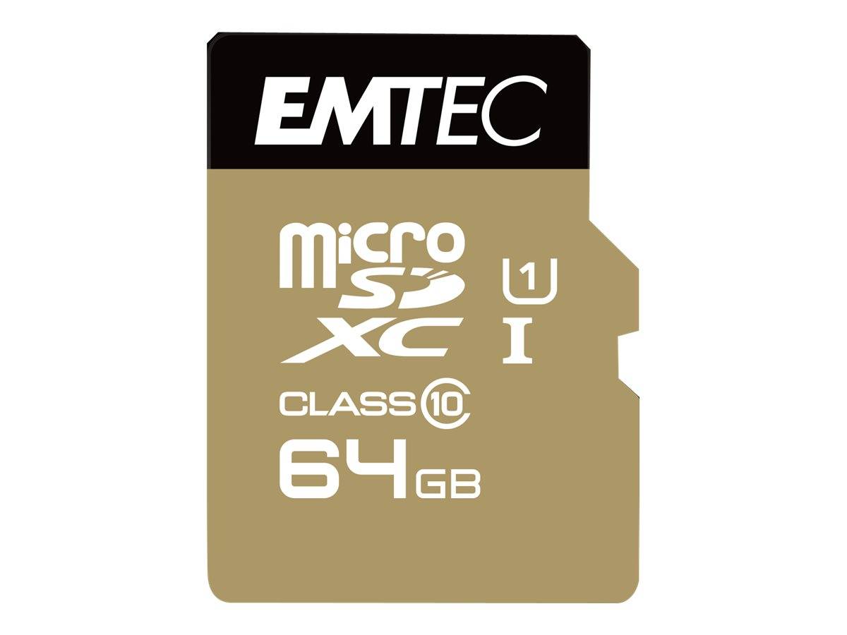 Emtec mSD 64GB UHS-I U1 EliteGold + Adapter - ECMSDM64GXC10GP