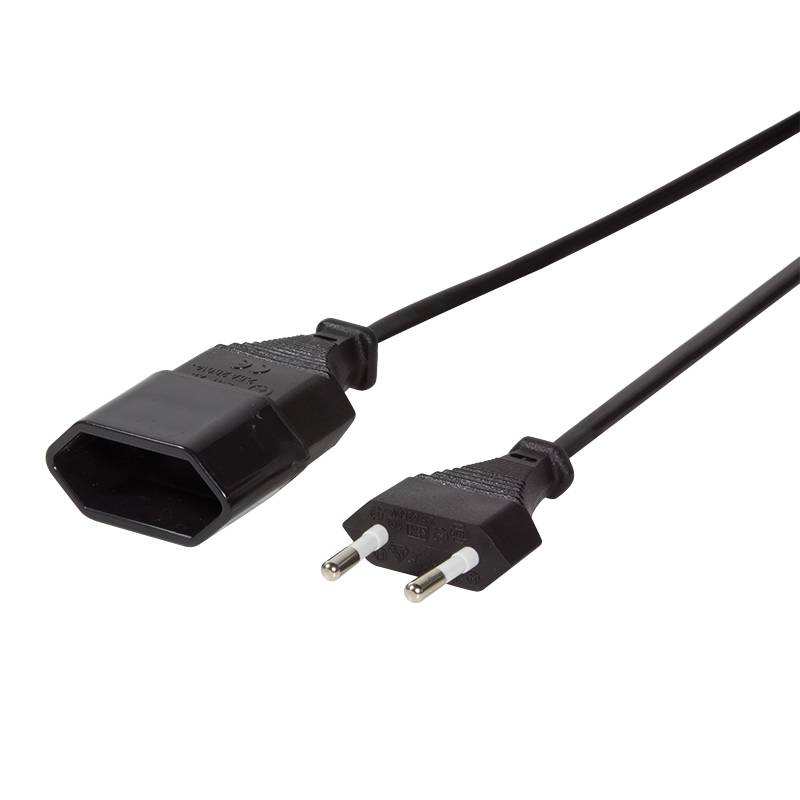 LogiLink Netzkabel Euro CEE 7/16 Stecker zu Dose, 2m schwarz