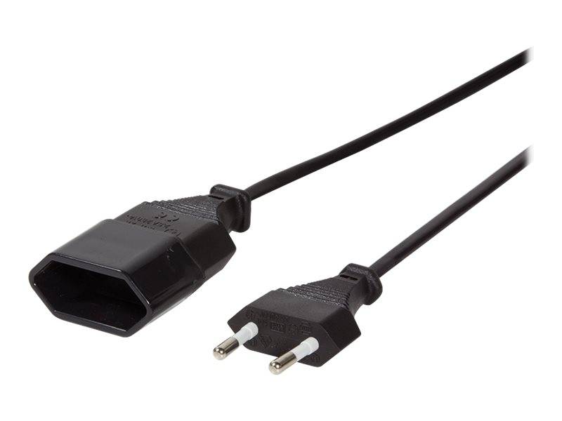 LogiLink Netzkabel Euro CEE 7/16 Stecker zu Dose, 1m schwarz - CP122