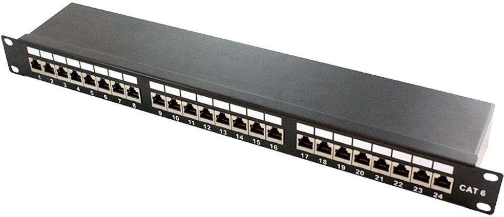 Logilink 19 Cat.6A Patchpanel, 24-Port, STP,Einbau,schwarz - NP0061