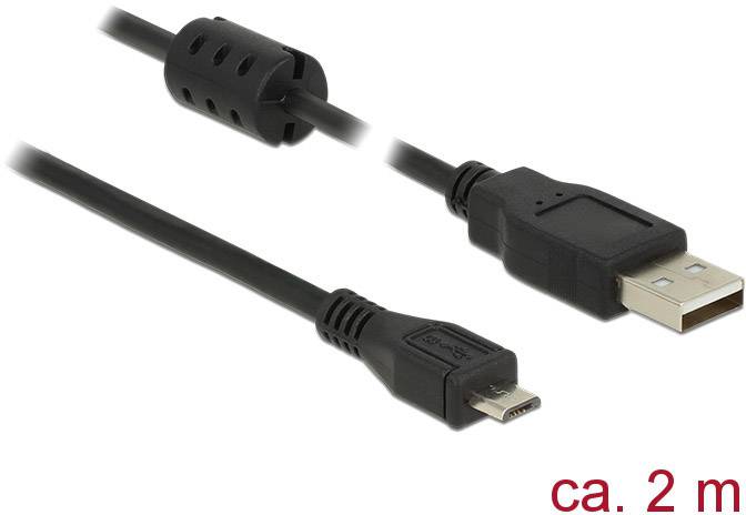 DELOCK USB Kabel A -> Micro-B St/St 2.00m schwarz - 84903