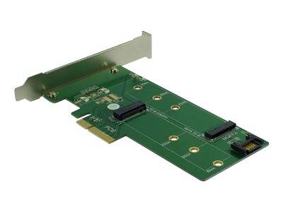 Inter-Tech PCIe Adapter Karte KT015 PCIex4->M.2 + SATA->M.2