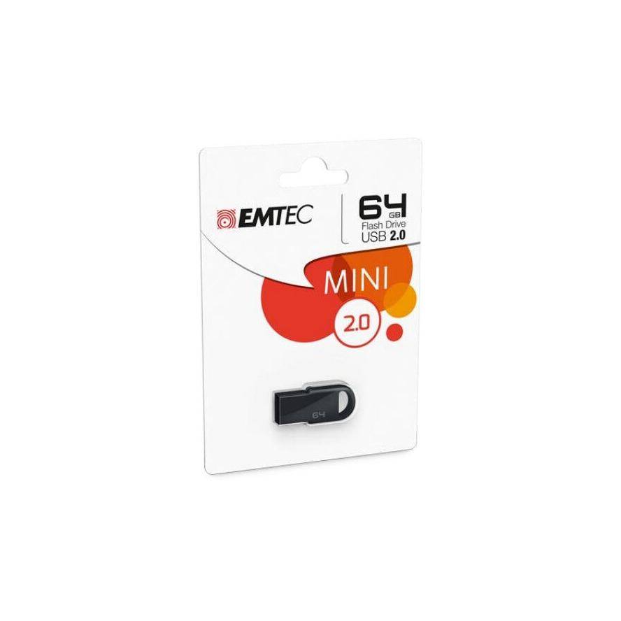 3126170150028 - EMTEC D250 Mini - USB-Flash-Laufwerk - 64 GB - USB 20 - Schwarz