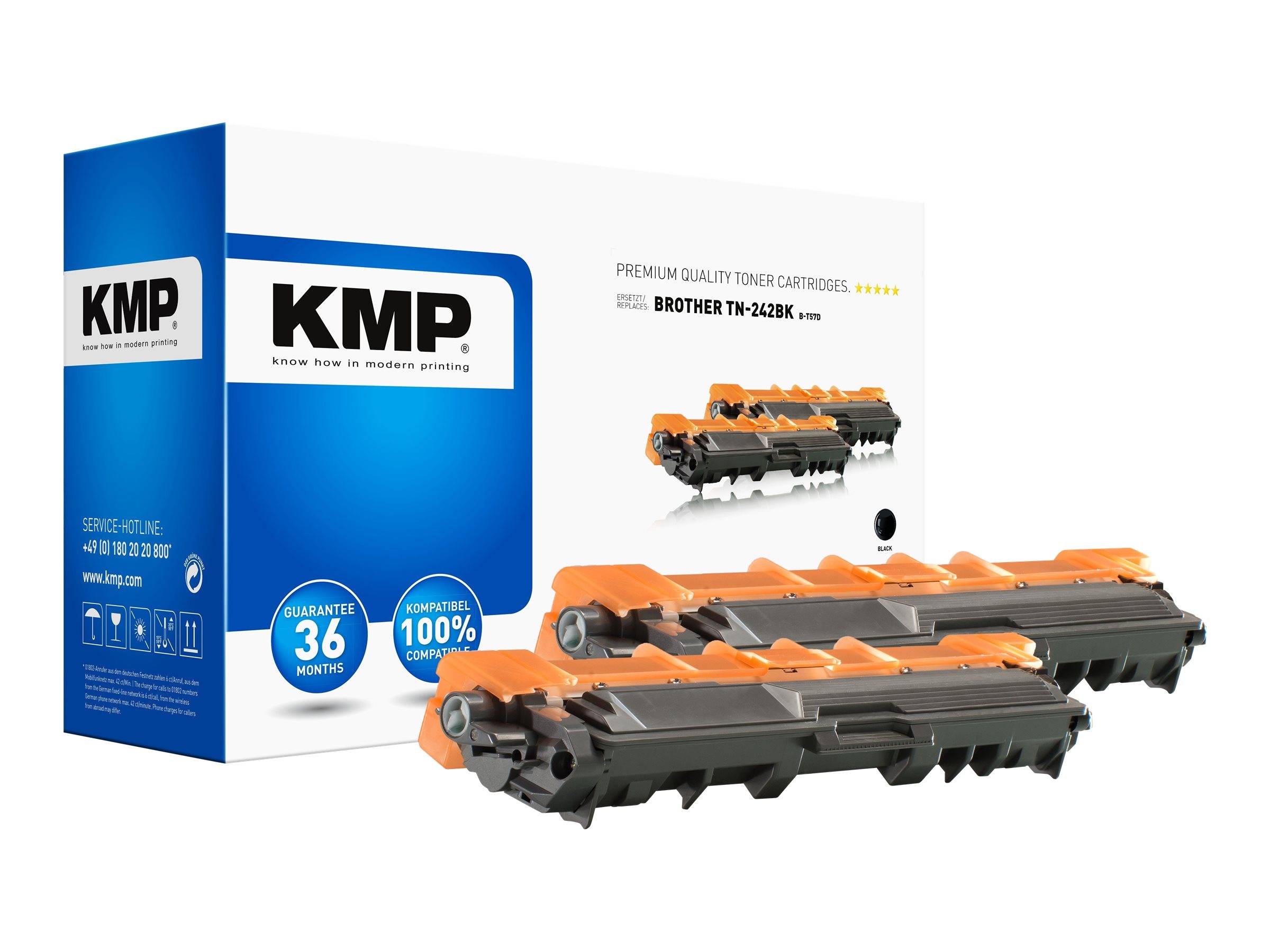 KMP Toner Brother TN-242BK black Doppel. 2500 S.B-T57D remanufactured - 1248,0021