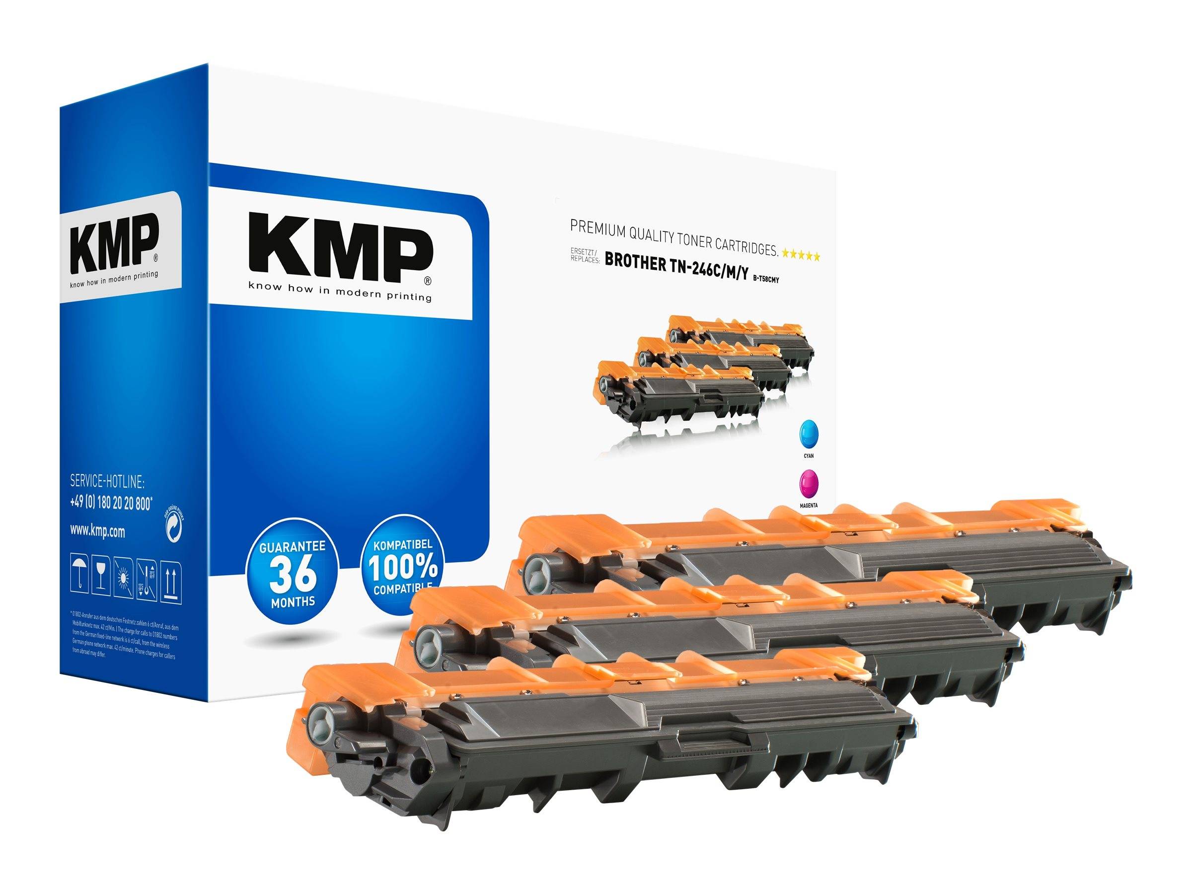 KMP Toner Brother TN-246/TN246 Multip. 2200 S. B-T58CMY remanufactured - 1248,3030