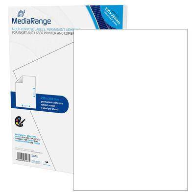 MediaRange Etiketten 210x297mm 50 St. stark haftend weiß - MRINK140