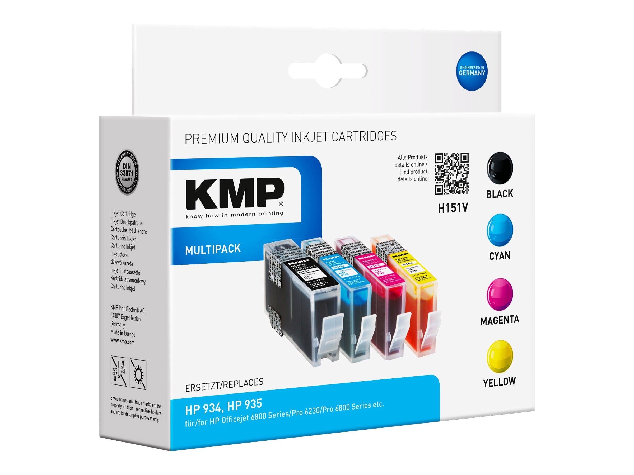 4011324743852 - MULTIPACK H151V - 4er-Pack - Schwarz Gelb Cyan Magenta - Tintenpatrone (Alternative zu HP 935 HP 934 HP C2P19AE HP C2P20AE HP C2P21AE HP C2P22AE)