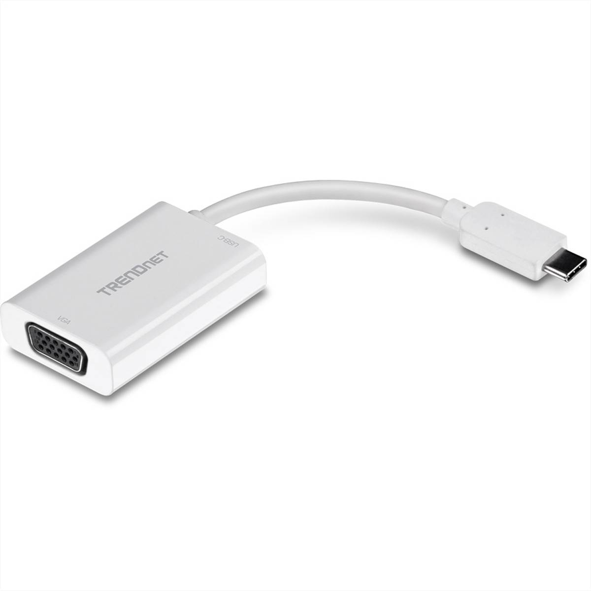 0710931180107 - TRENDnet TUC-VGA2 USB-C VGA Weiß Kabelschnittstellen- adapter