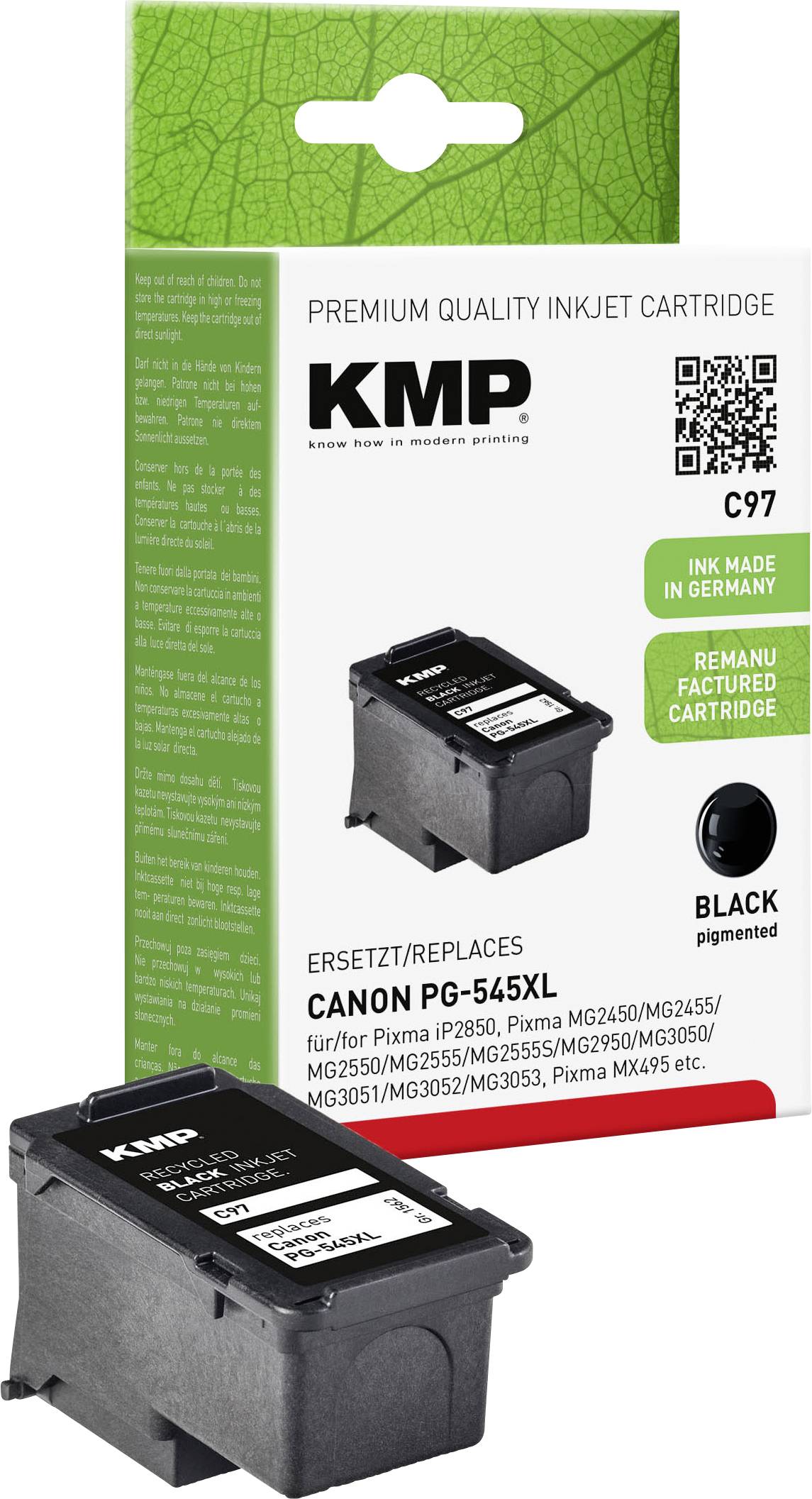 KMP Patrone Canon PG545XL black 400 S. C97 refilled - 1562,4001