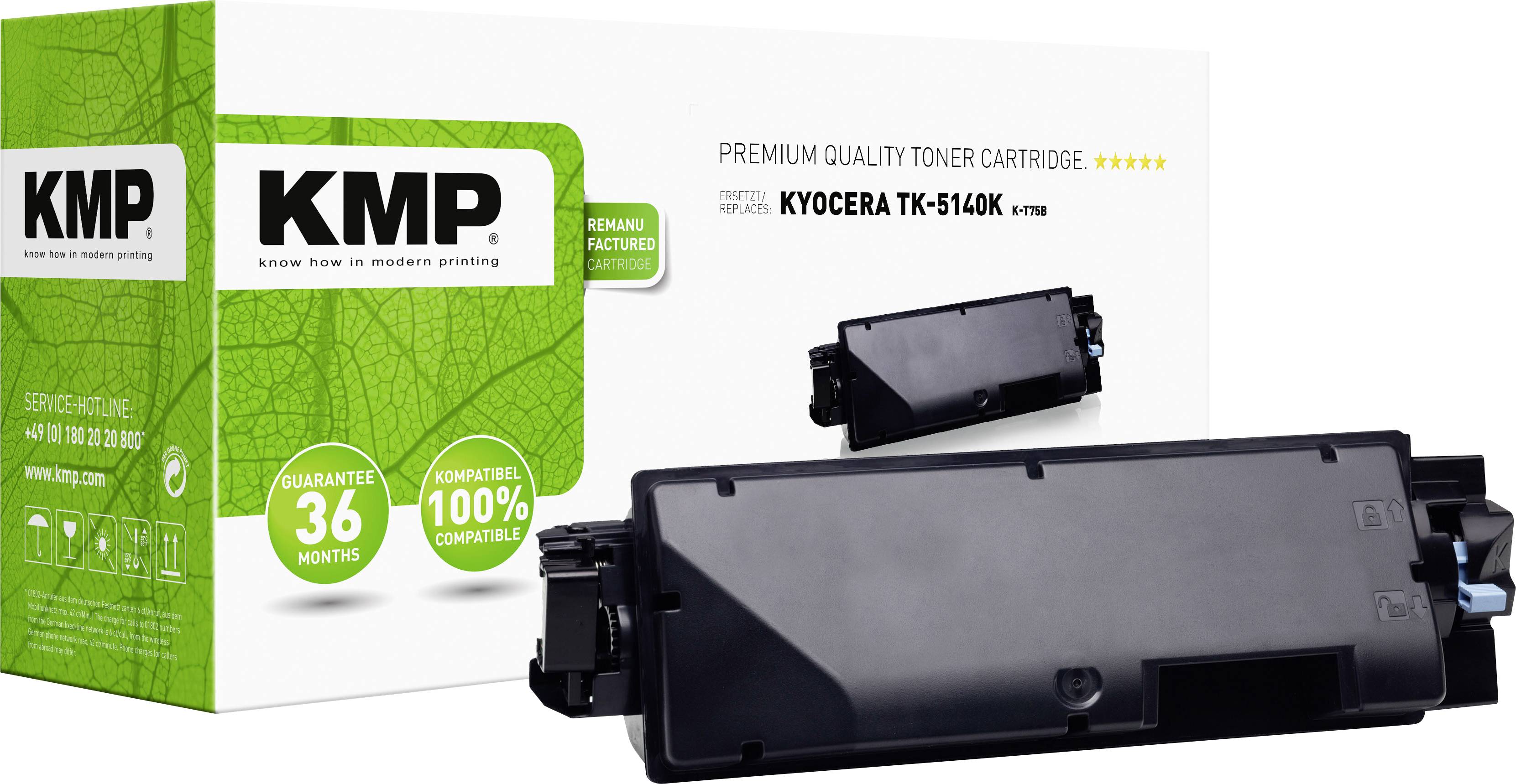 KMP Toner Kyocera TK-5140/TK5140 comp. black 7000 S. K-T75B - 2910,0000