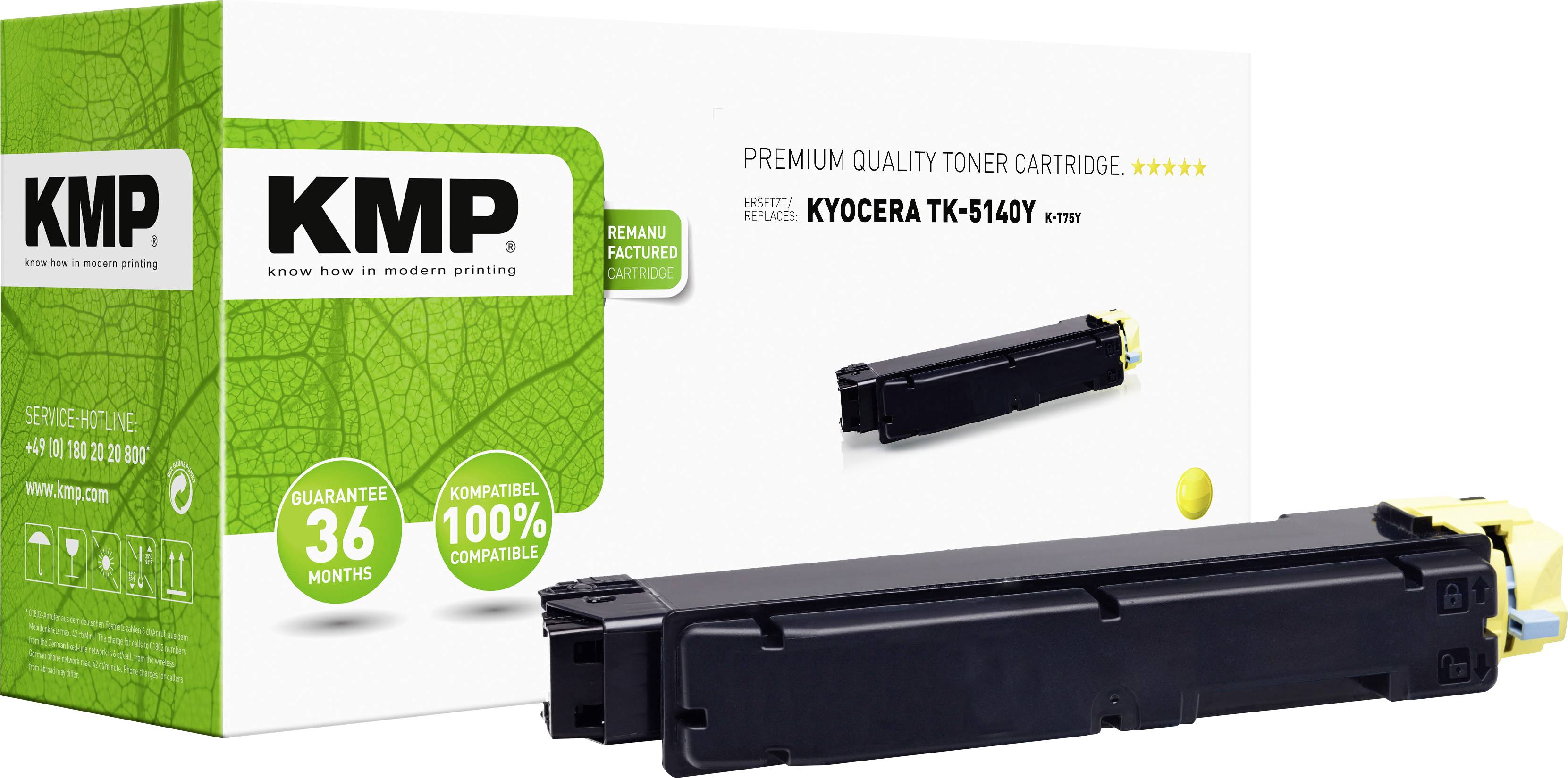 KMP Toner Kyocera TK-5140/TK5140 yellow 5000 S. K-T75Y remanufactured - 2910,0009