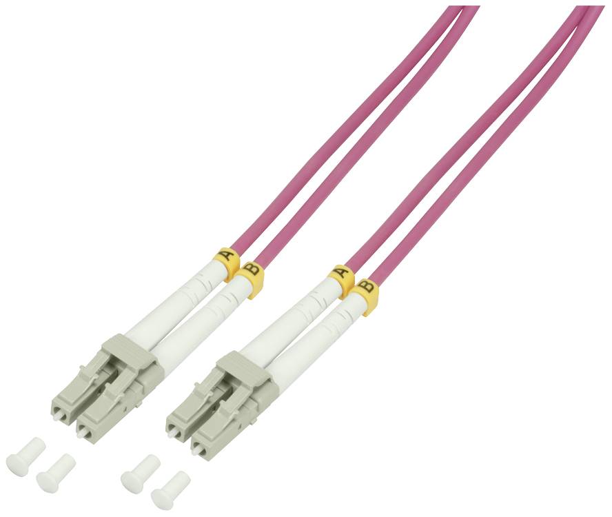 LogiLink Glasfaser Patchkabel OM4 50/125Á LC-LC 50m pink - FP4LC50